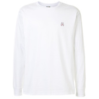 A BATHING APE® Camiseta mangas longas com tubarão bordado - Branco