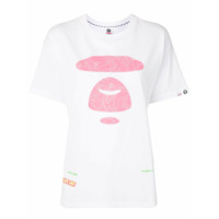 AAPE BY *A BATHING APE® Camiseta mangas curtas com estampa de logo - Branco
