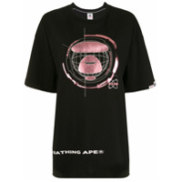 AAPE BY *A BATHING APE® Camiseta mangas curtas com estampa de logo - Preto