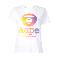 AAPE BY *A BATHING APE® Camiseta mangas curtas com logo degradê - Branco
