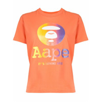 AAPE BY *A BATHING APE® Camiseta mangas curtas com logo degradê - Laranja
