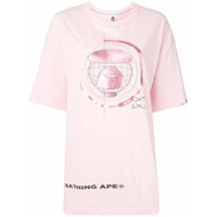 AAPE BY *A BATHING APE® Camiseta oversized com estampa de logo - Rosa
