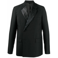 Acne Studios Blazer abotoamento duplo com lapelas contrastantes - Preto