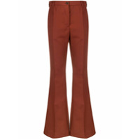 Acne Studios Calça flare cintura alta - Marrom