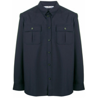 Acne Studios Camisa com botões e bolsos - Azul