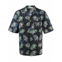 Acne Studios Camisa mangas curtas com estampa de elefante - Azul