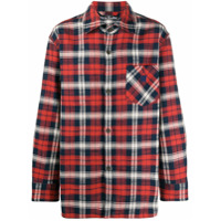 Acne Studios Camisa xadrez com patch - Vermelho