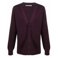 Acne Studios Cardigan de tricô canelado - Roxo