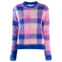 Acne Studios check print knitted jumper - Azul