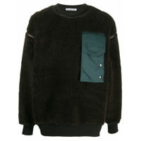 Acne Studios contrast pocket fleece sweatshirt - Marrom
