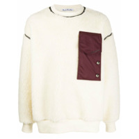 Acne Studios contrast pocket fleece sweatshirt - Neutro