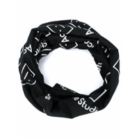 Acne Studios Echarpe com estampa de logo - Preto