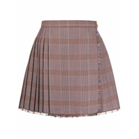 Acne Studios Minissaia xadrez com pregas - Rosa