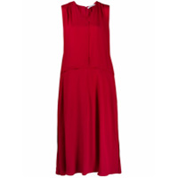 Acne Studios Vestido midi sem mangas com drapeado - Vermelho