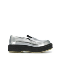 Adieu Paris Mocassim com plataforma chunky - Prateado