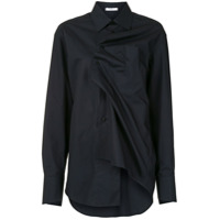 Aganovich Camisa longa com torção frontal - Preto