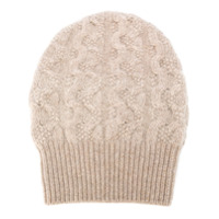 Agnona cable knit cashmere beanie hat - Neutro