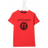 Aigner Kids Camiseta com estampa de logo - Vermelho