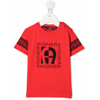 Aigner Kids Camiseta com logo contrastante - Vermelho