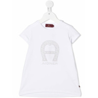 Aigner Kids Camiseta com tachas e logo - Branco