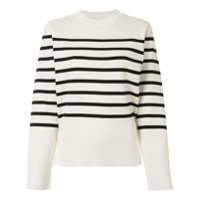 AKIRA NAKA cut-out striped pullover - Branco