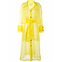 AKIRA NAKA Trench coat oversized de organza - Amarelo