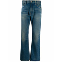 Alanui Calça jeans reta com efeito desbotado - Azul
