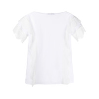 Alberta Ferretti Camiseta com acabamento ondulado de renda - Branco