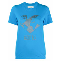 Alberta Ferretti Camiseta com bordado metálico - Azul