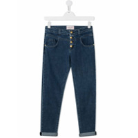 Alberta Ferretti Kids Calça jeans com barra dobrada - Azul
