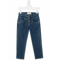 Alberta Ferretti Kids Calça jeans com botões gravados - Azul