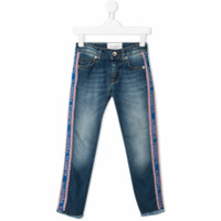 Alberta Ferretti Kids Calça jeans com glitter - Azul