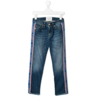 Alberta Ferretti Kids Calça jeans com logo - Azul