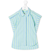 Alberta Ferretti Kids Camisa com estampa de listras - Azul