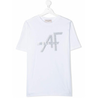 Alberta Ferretti Kids Camiseta com aplicação de strass no logo - Branco