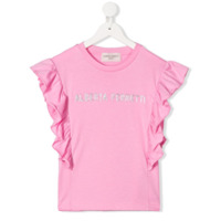 Alberta Ferretti Kids Camiseta com babados nas mangas - Rosa