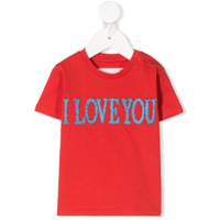 Alberta Ferretti Kids Camiseta com bordado de slogan - Vermelho