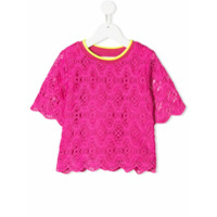 Alberta Ferretti Kids Camiseta com detalhe de renda - Rosa