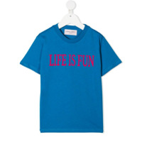 Alberta Ferretti Kids Camiseta com estampa de slogan - Azul
