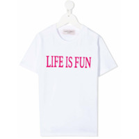 Alberta Ferretti Kids Camiseta com estampa de slogan - Branco