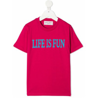 Alberta Ferretti Kids Camiseta com estampa de slogan - Rosa