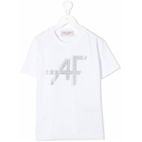 Alberta Ferretti Kids Camiseta com logo de strass - Branco