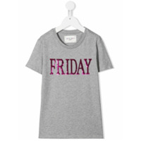 Alberta Ferretti Kids Camiseta Friday com logo - Cinza