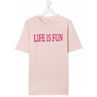 Alberta Ferretti Kids Camiseta Life Is Fun - Rosa