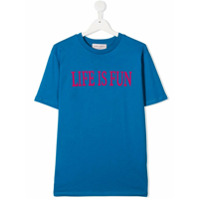 Alberta Ferretti Kids Camiseta mangas curtas com estampa de slogan - Azul
