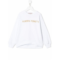 Alberta Ferretti Kids embellished logo sweatshirt - Branco