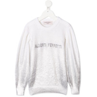 Alberta Ferretti Kids embroidered logo jumper - Branco