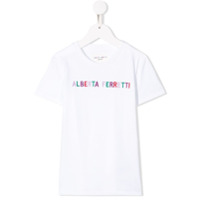 Alberta Ferretti Kids embroidered logo T-shirt - Branco
