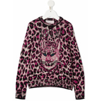 Alberta Ferretti Kids leopard-print knitted jumper - Neutro