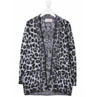 Alberta Ferretti Kids leopard-print open-front cardigan - Preto